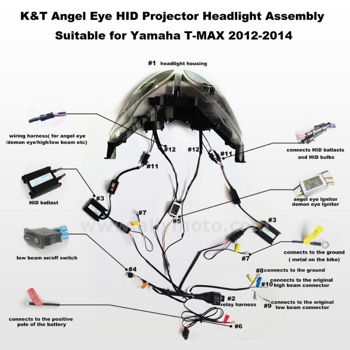 020 Angel Demon Eyes Hid Custom Headlight Yamaha Tmax 530 2012-2014 Blue-6 020 Angel Demon Eyes Hid Custom Headlight Yamaha Tmax 530 2012-2014 Blue-6